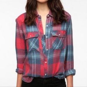 By Corpus Pink blue purple flannel M